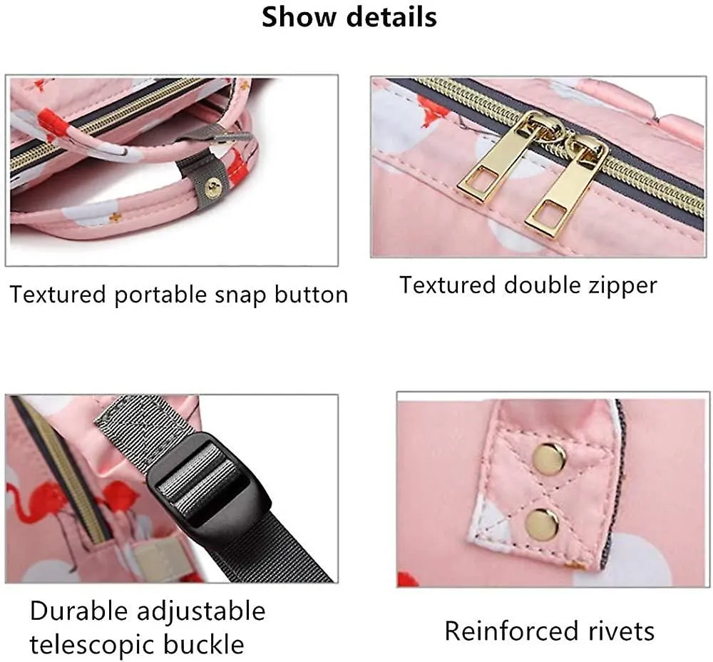 Kangu Babby Stylish Diaper Bag Flamingo Pink