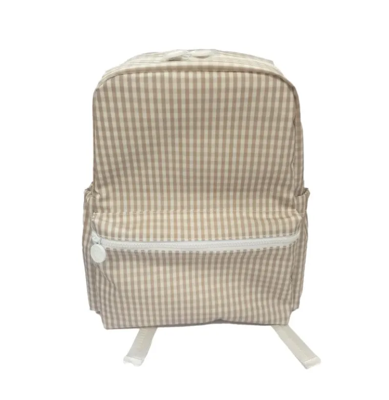 Khaki Gingham Backpack