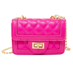 Kids Tiny Classic Quilted Mini Purse - Hot Pink
