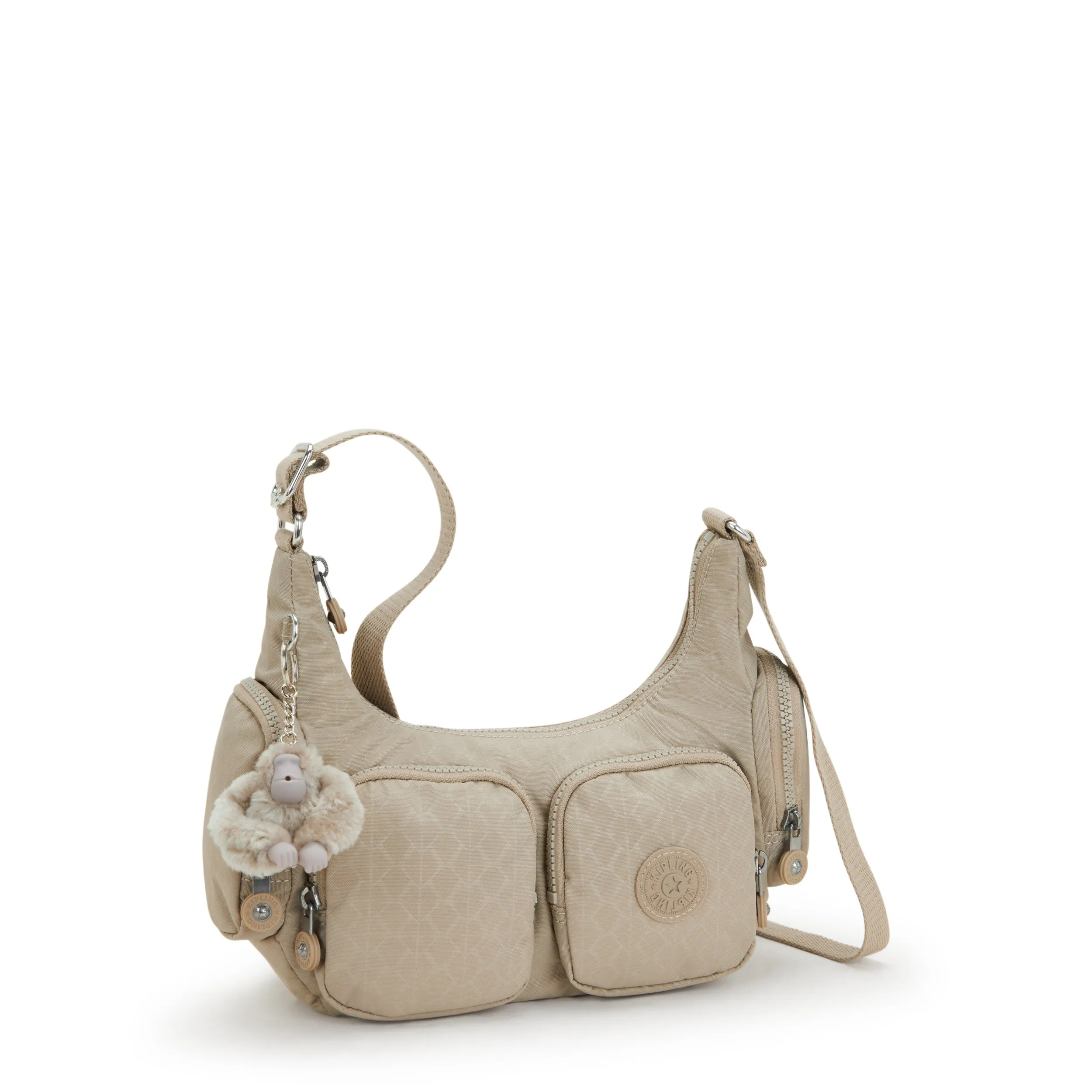 Kipling Rikka S Signature Beige Embossed Small Crossbody Bag I5164-96A