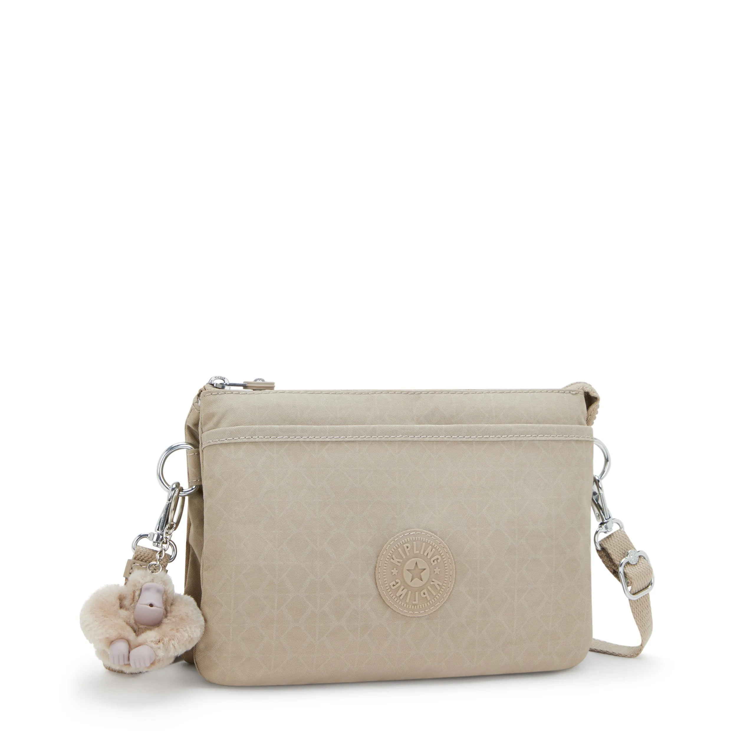 Kipling Riri Signature Beige Embossed Small Crossbody Bag I7502-96A