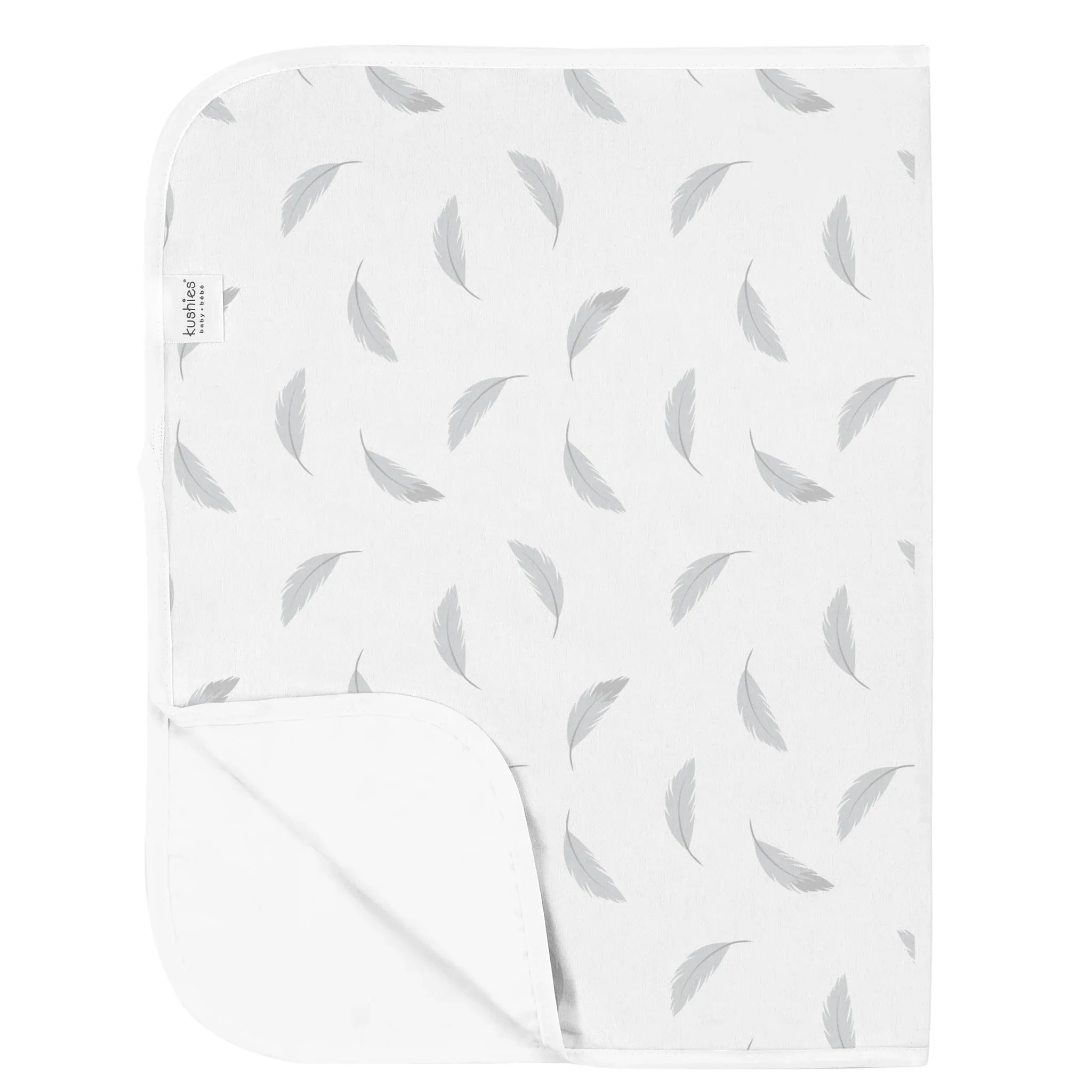 Kushies Waterproof Flat Change Pad Flannel (Grey Feather)