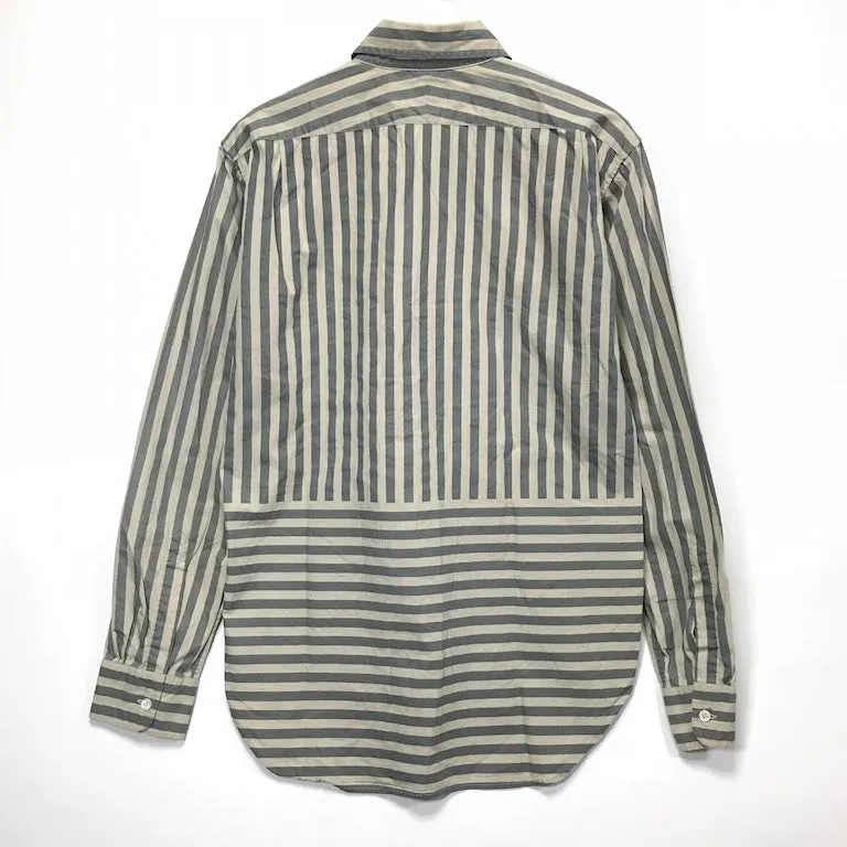 [L] Cav Empt (C.E) Striped L/S Shirt Beige/Grey