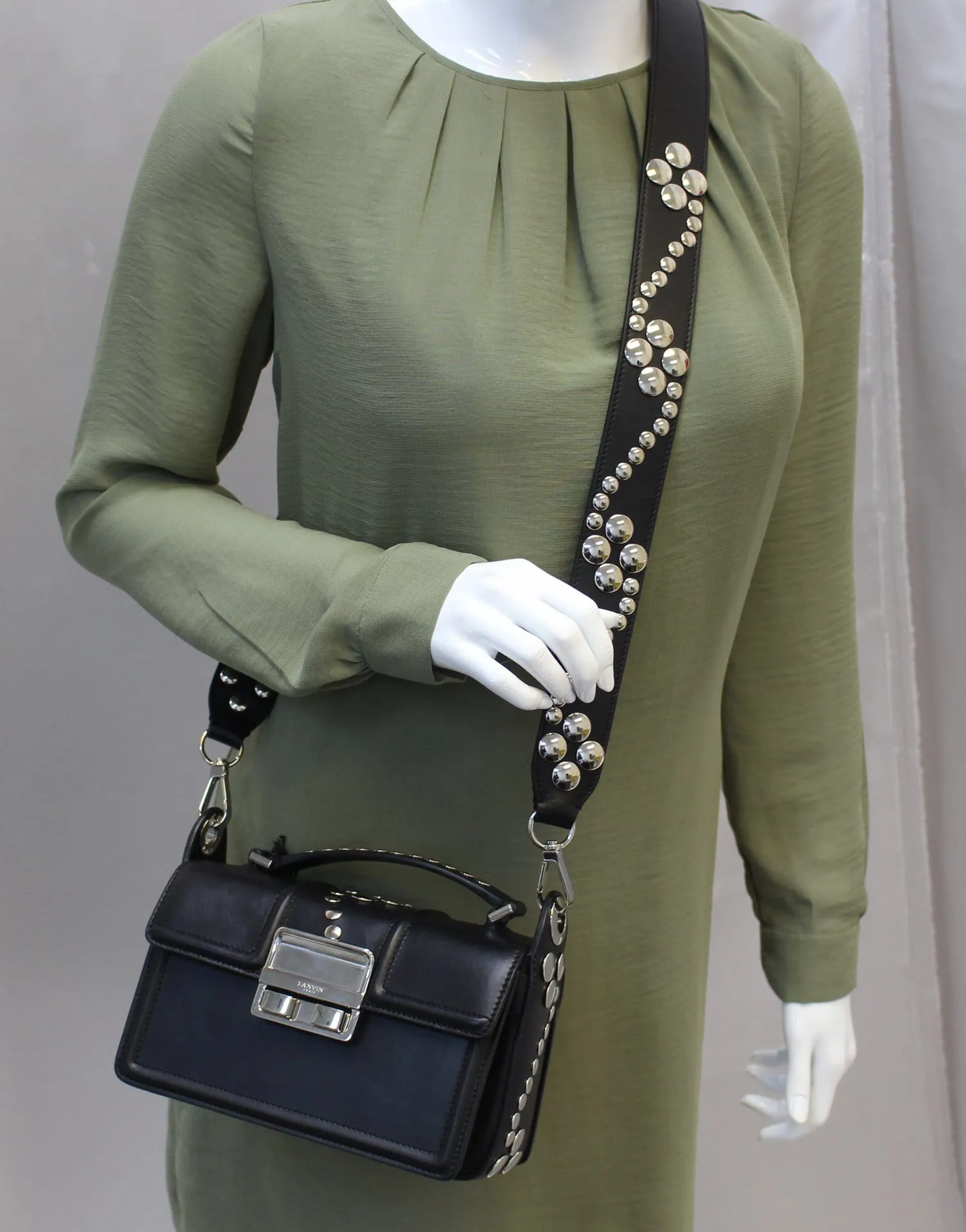 LANVIN Jiji Mini Studded Black Crossbody Bag - Last Call