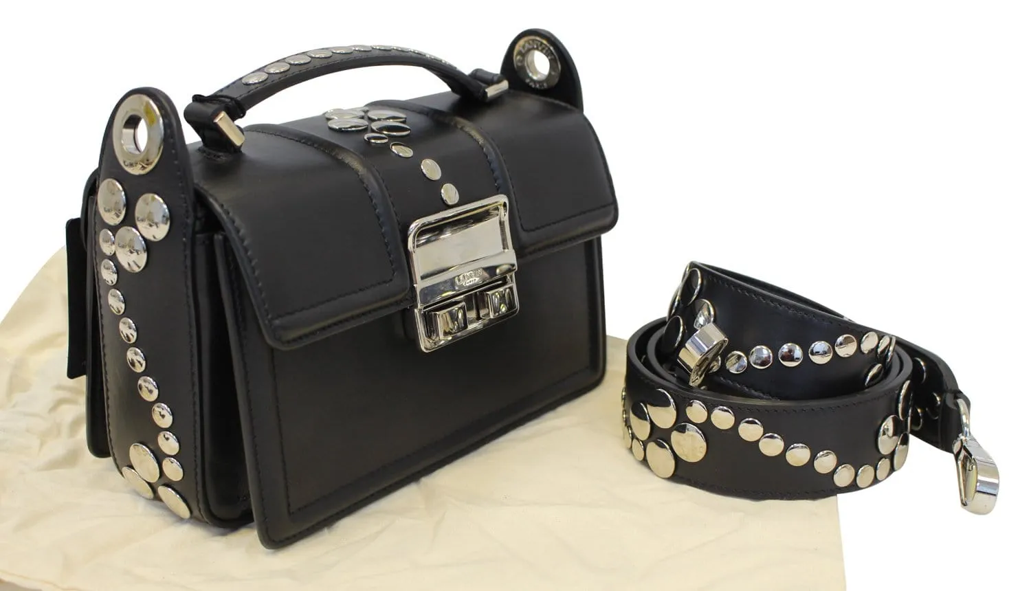 LANVIN Jiji Mini Studded Black Crossbody Bag - Last Call