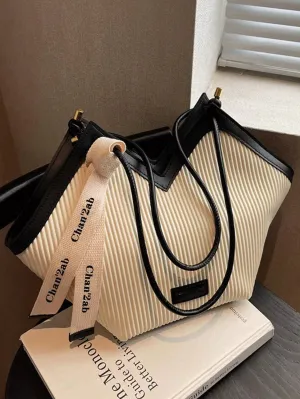 Large-Capacity Double-Handle One-Shoulder Tote Bag