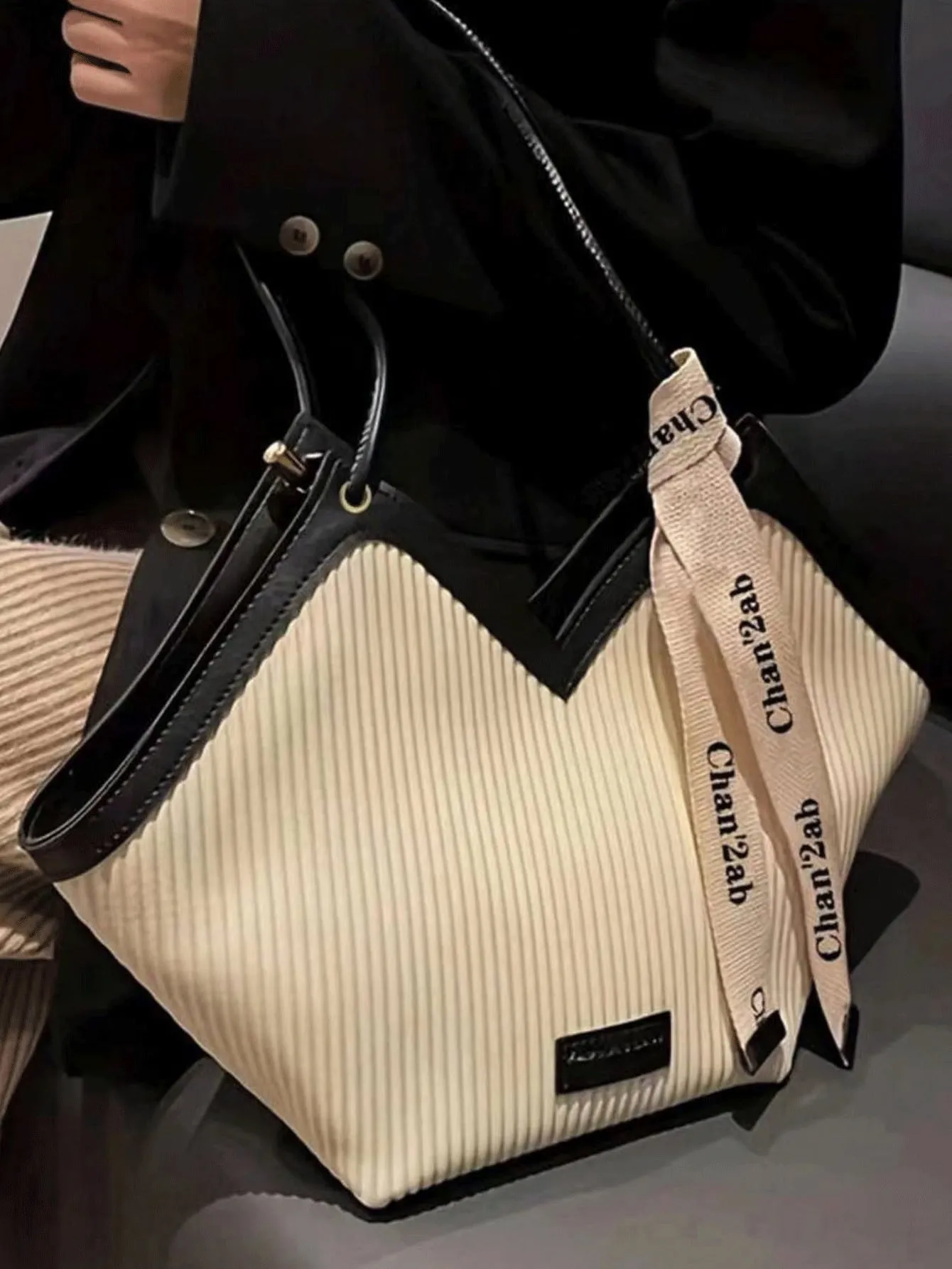 Large-Capacity Double-Handle One-Shoulder Tote Bag