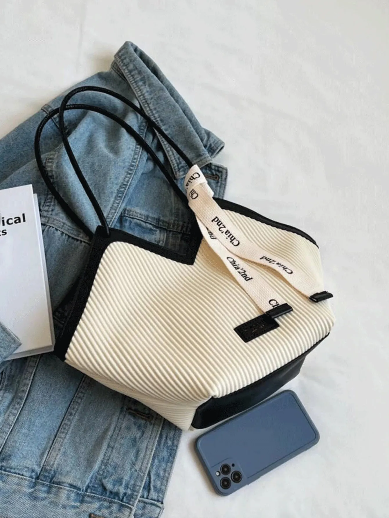 Large-Capacity Double-Handle One-Shoulder Tote Bag