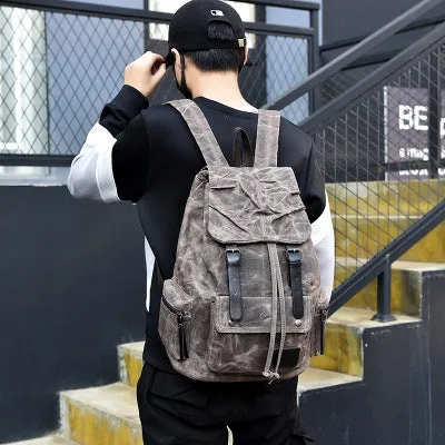 Large Capacity Men's Canvas Bag For Outdoor Tourism