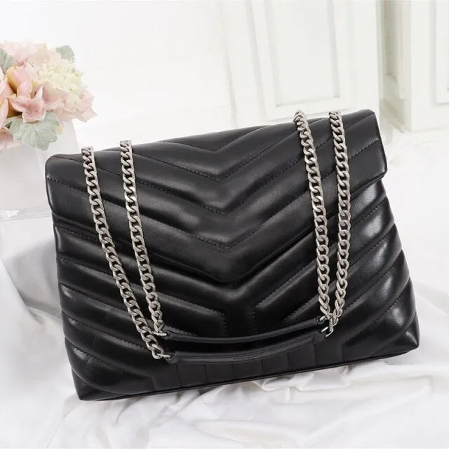 Large Crossbody Chain Flap Shoulder Bag