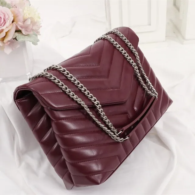 Large Crossbody Chain Flap Shoulder Bag