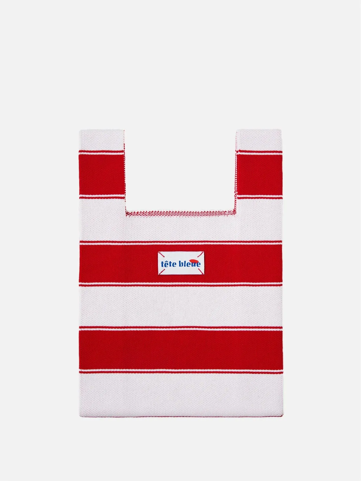 Lea Striped Knit Tote Bag - Red