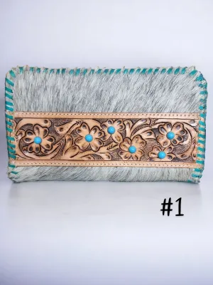 Leather Cowhide Wallet - Various Designs