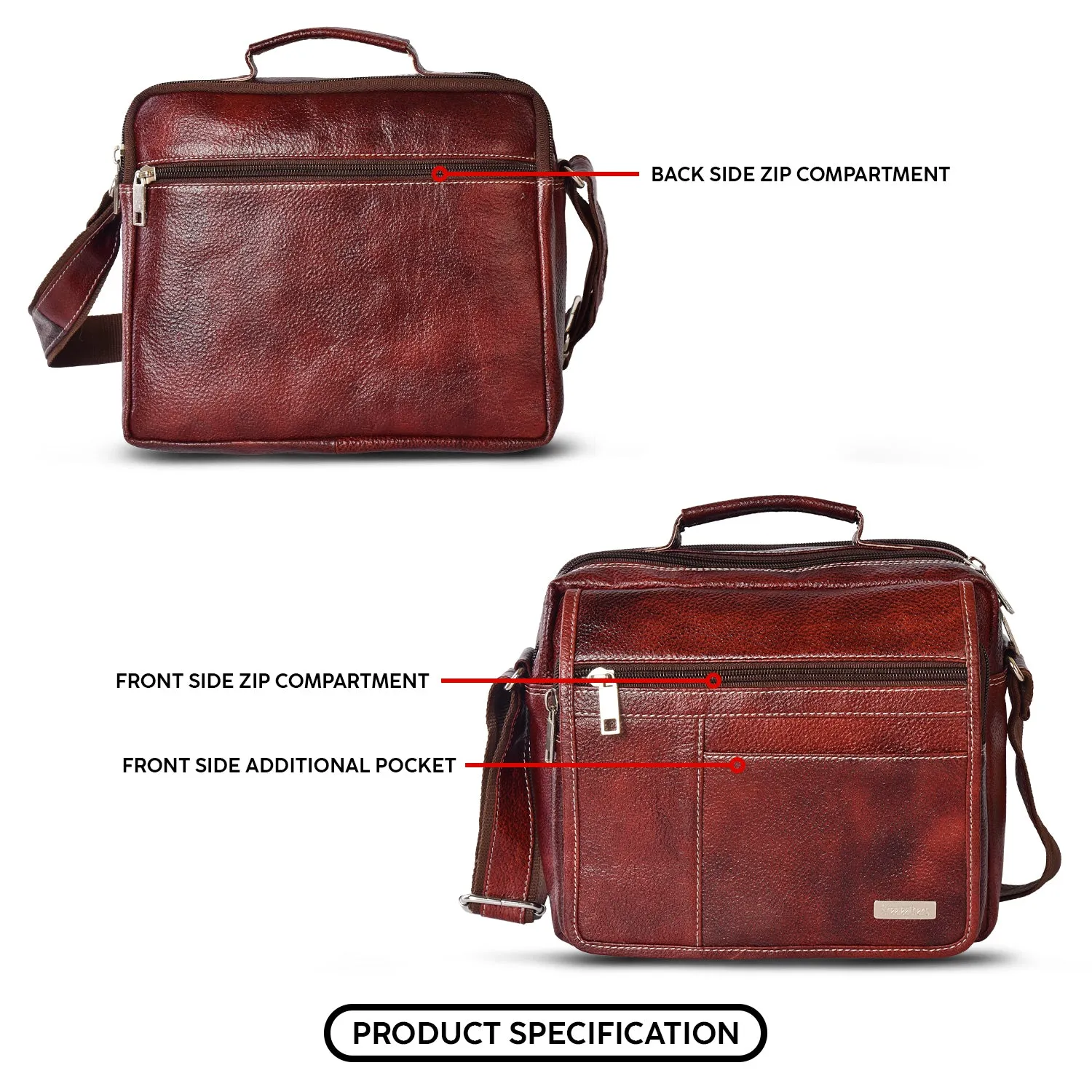 LEATHER SLING BAG  998920 (BROWN)
