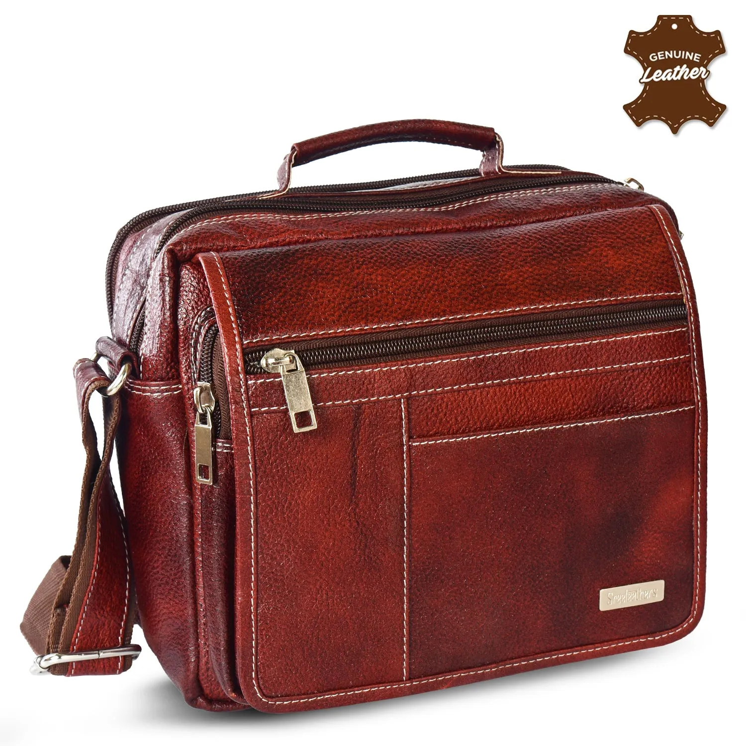 LEATHER SLING BAG  998920 (BROWN)
