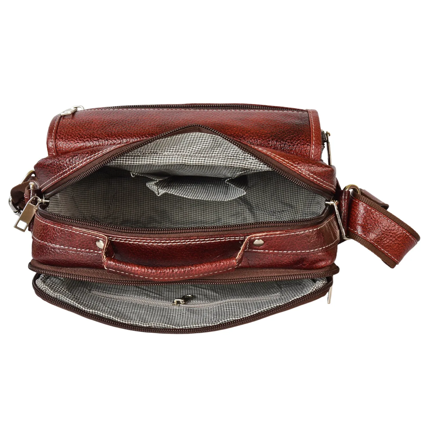 LEATHER SLING BAG  998920 (BROWN)