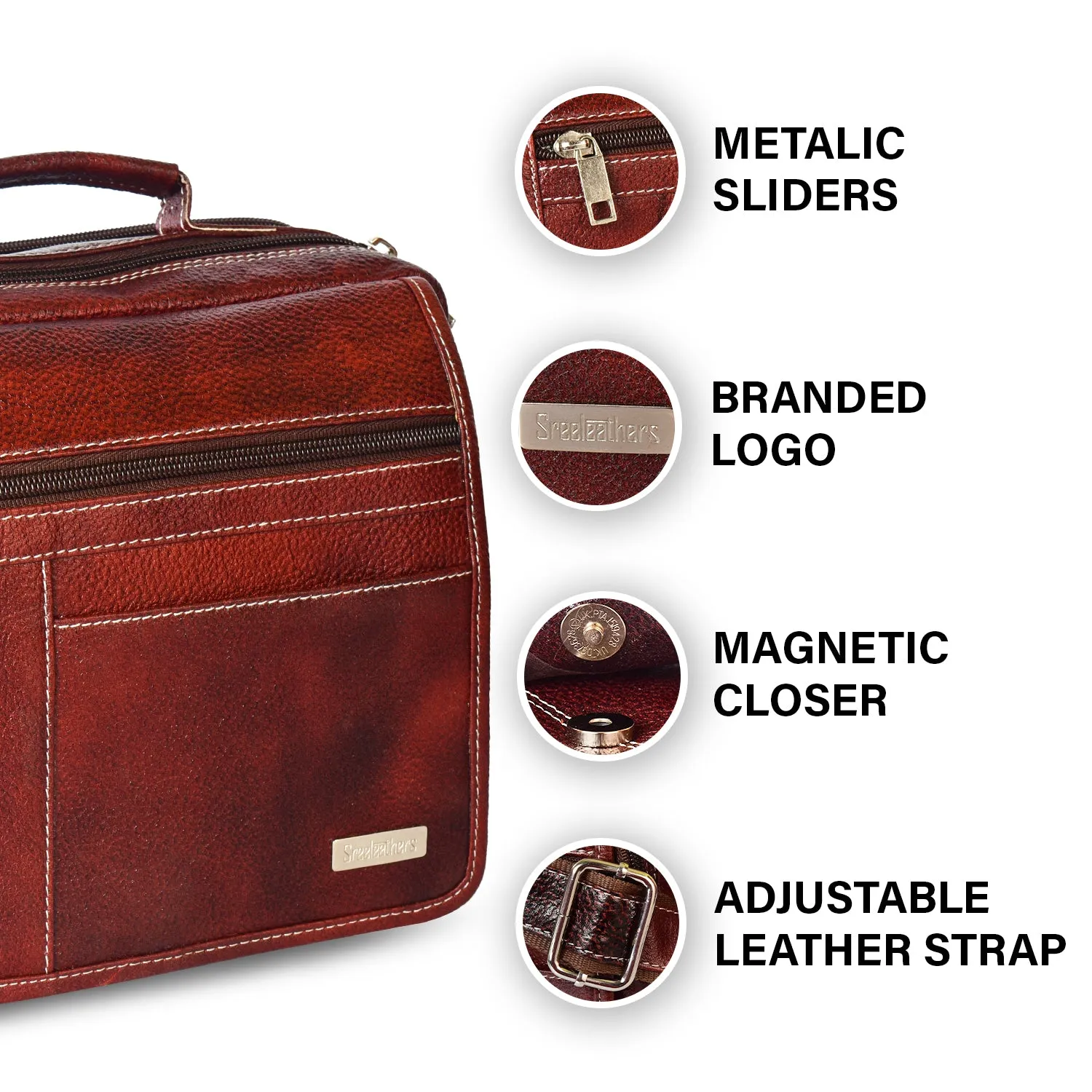 LEATHER SLING BAG  998920 (BROWN)