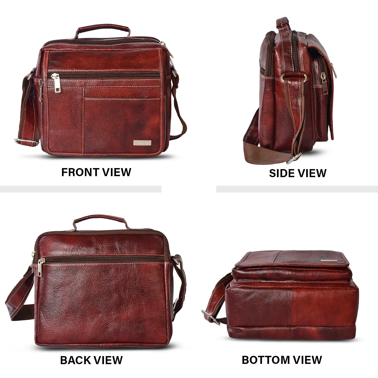 LEATHER SLING BAG  998920 (BROWN)