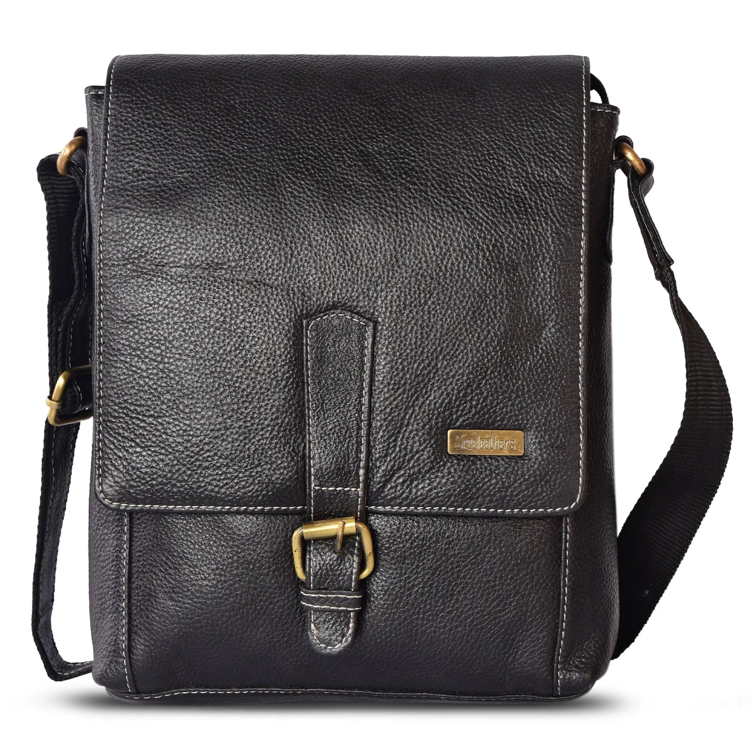 LEATHER SLING BAG  998921 (BLACK)