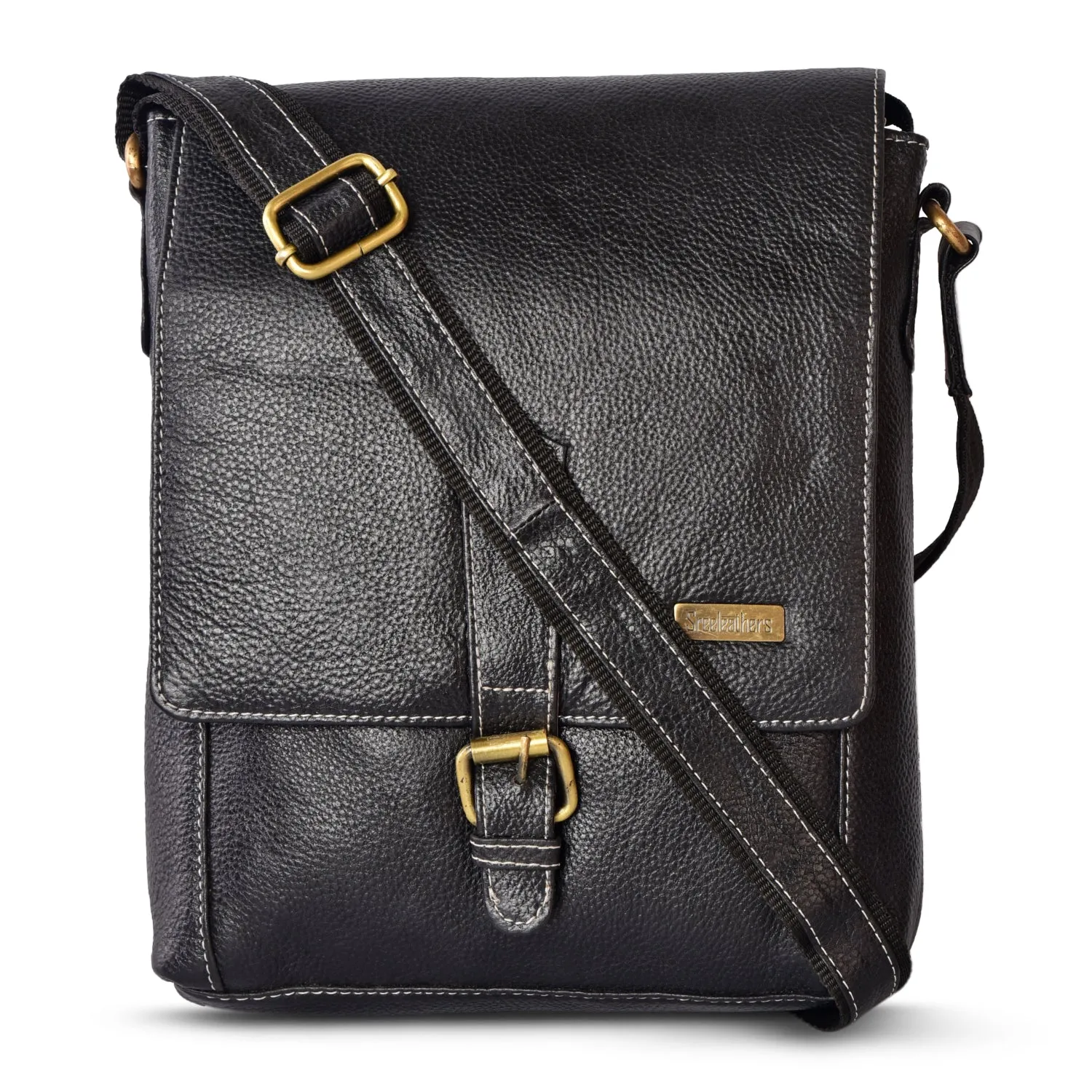 LEATHER SLING BAG  998921 (BLACK)