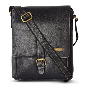 LEATHER SLING BAG  998921 (BLACK)
