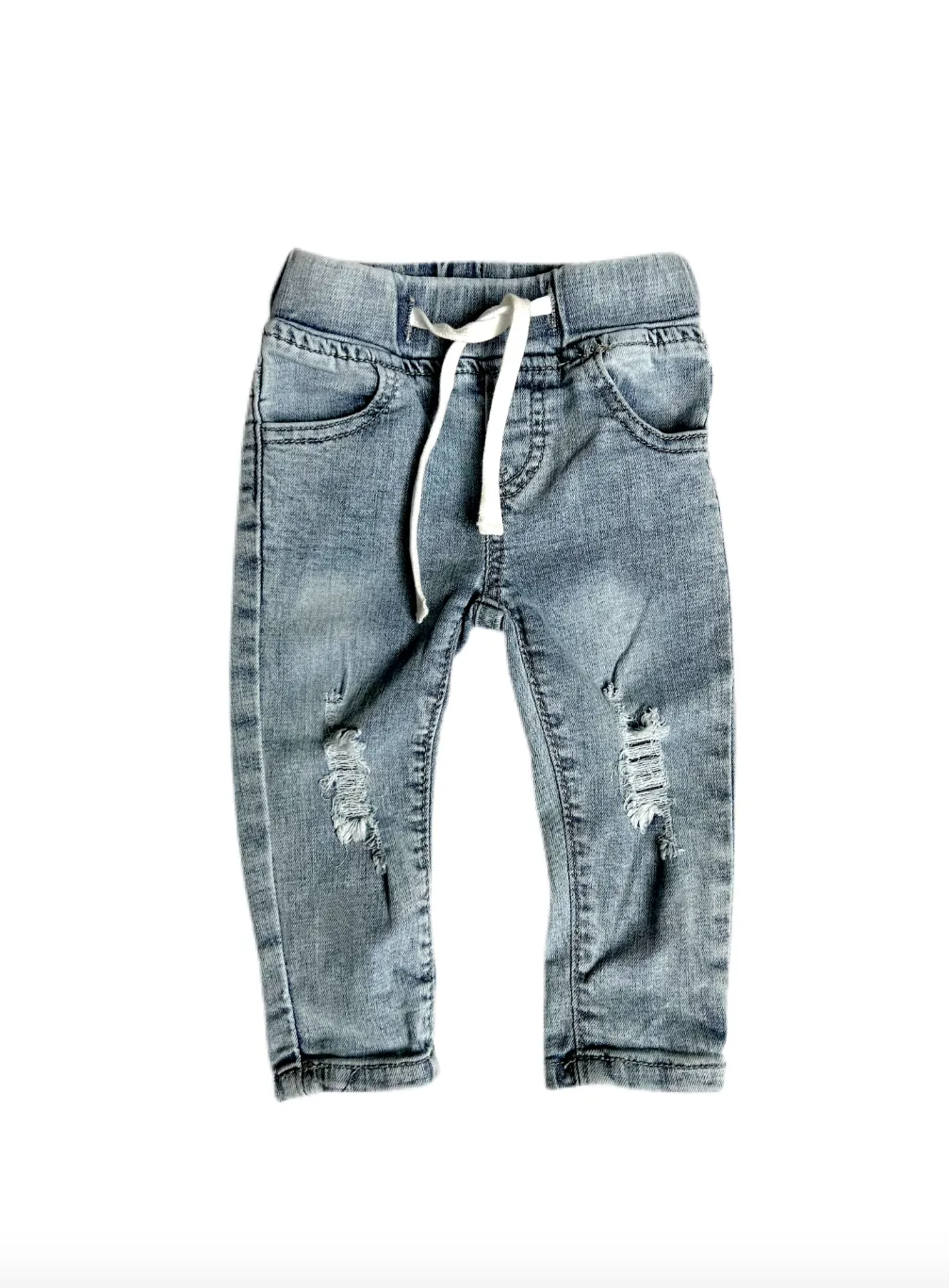 Light Wash Distressed Denim