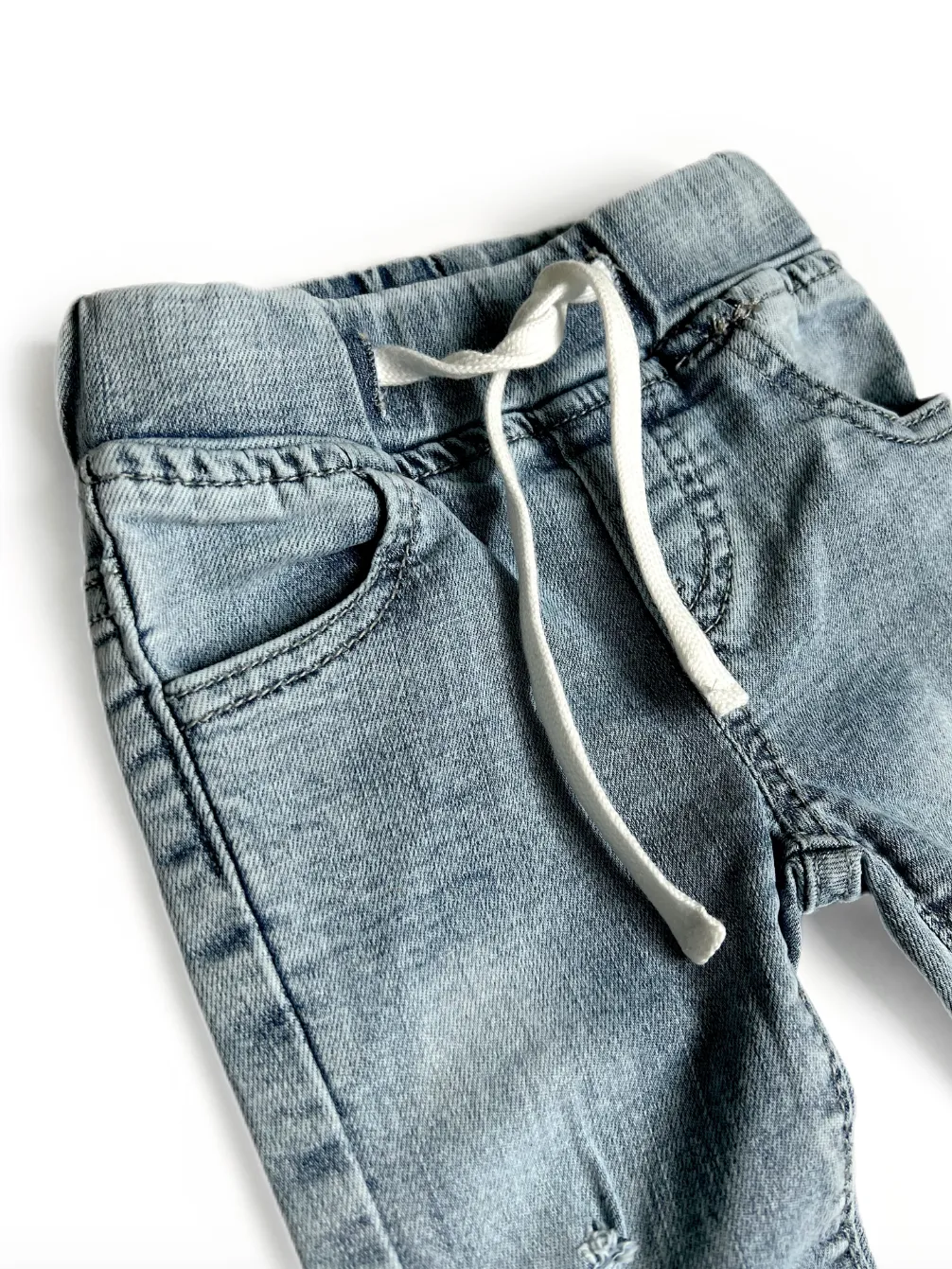 Light Wash Distressed Denim
