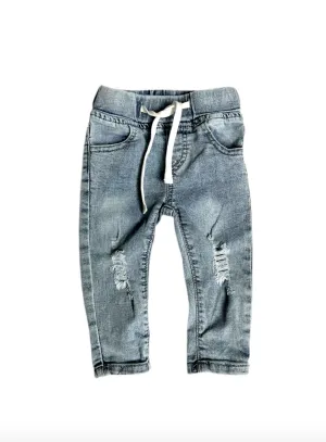 Light Wash Distressed Denim