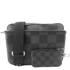 LOUIS VUITTON 3D Trio Damier Graphite Messenger Bag Black