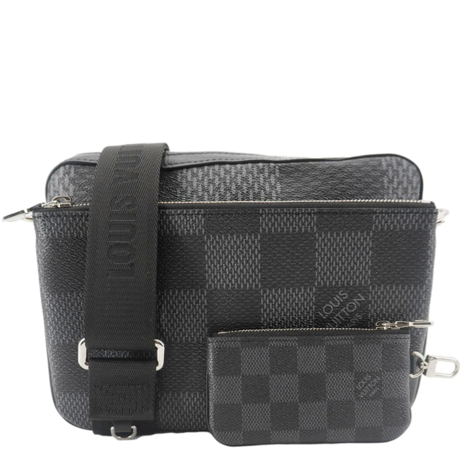 LOUIS VUITTON 3D Trio Damier Graphite Messenger Bag Black