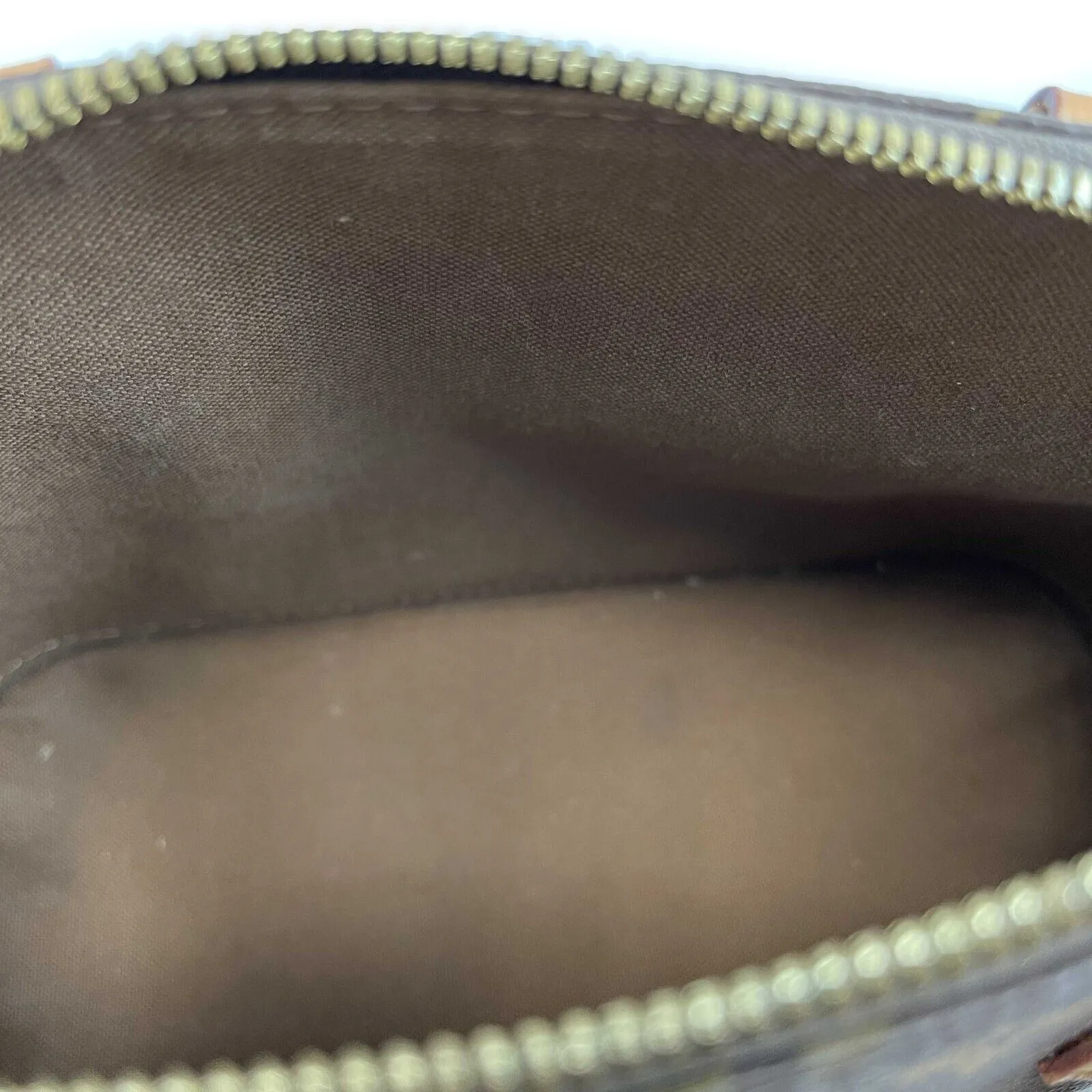 Louis Vuitton Alma Monogram Canvas BB Brown Good Handbag Crossbody Bag W/ Lock & Key