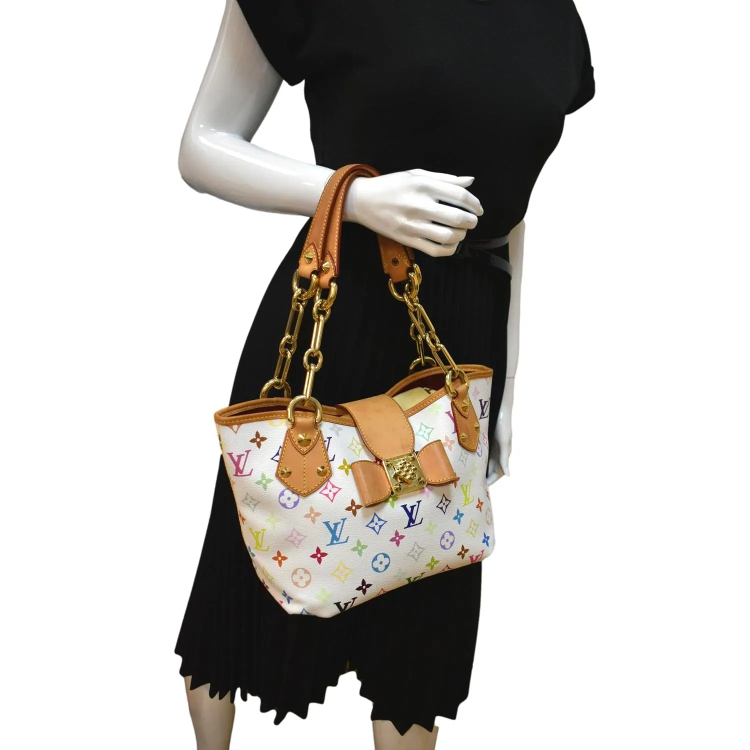 Louis Vuitton Annie MM Multicolor Monogram Canvas Shoulder Bag White