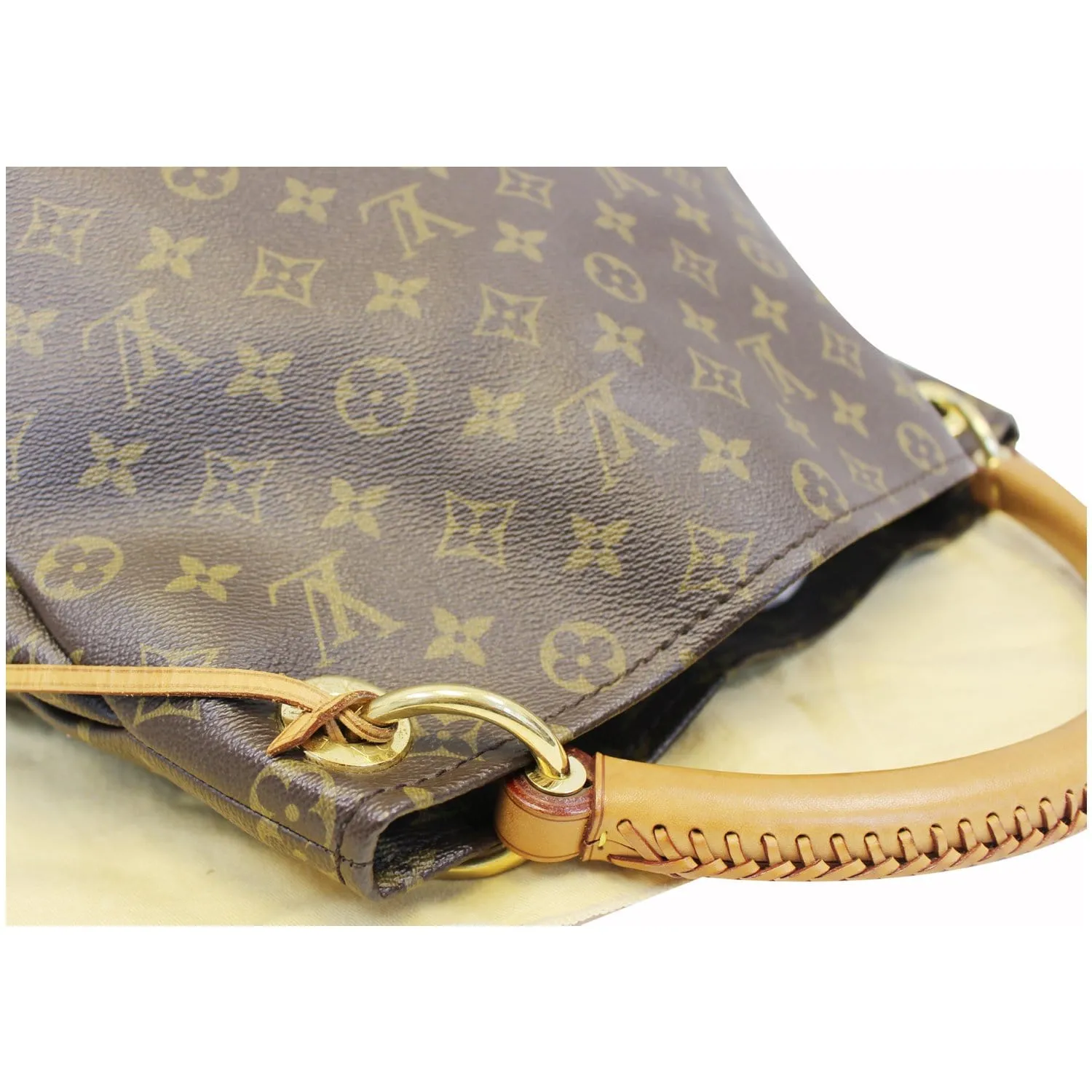 LOUIS VUITTON Artsy MM Monogram Canvas Shoulder Bag Brown