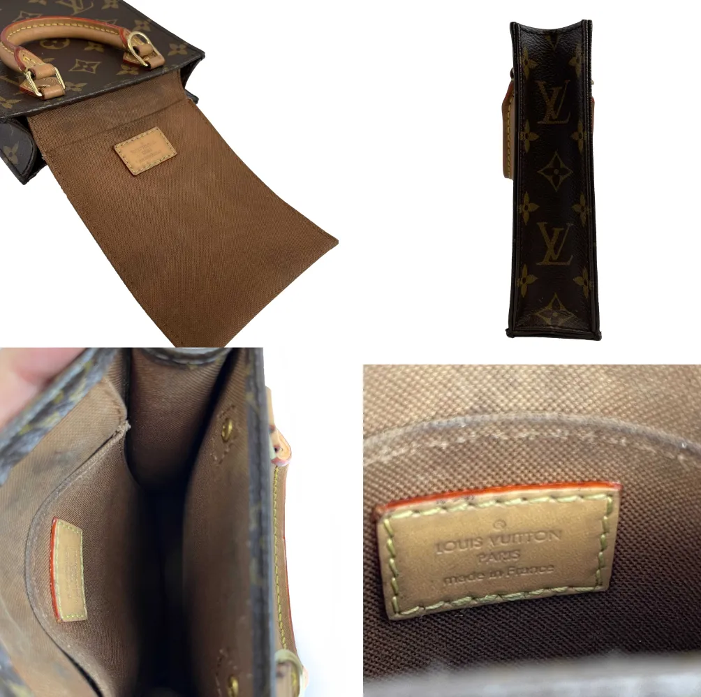 LOUIS VUITTON - LV Monogram Petit Sac Plat - Brown Canvas Top Handle w/ Strap