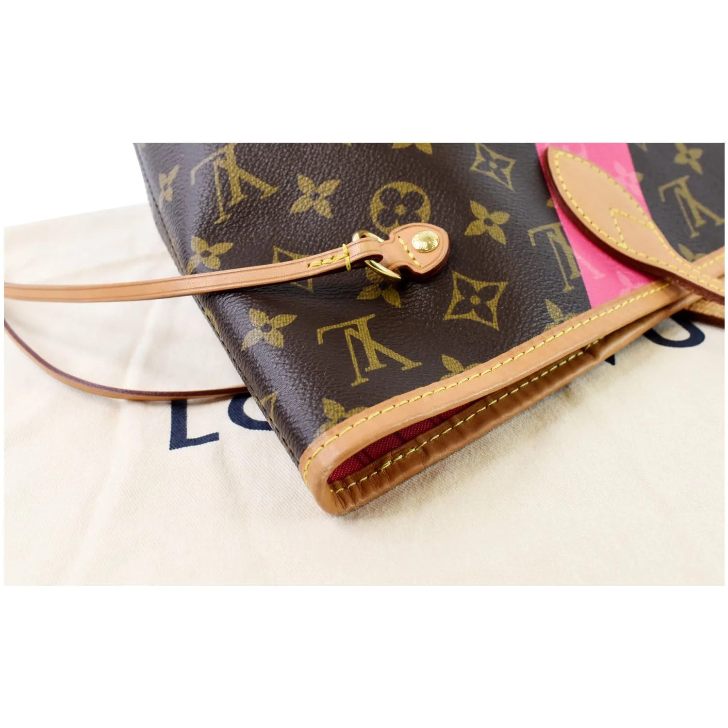 LOUIS VUITTON Neverfull MM V Grenade Monogram Canvas Shoulder Bag Brown