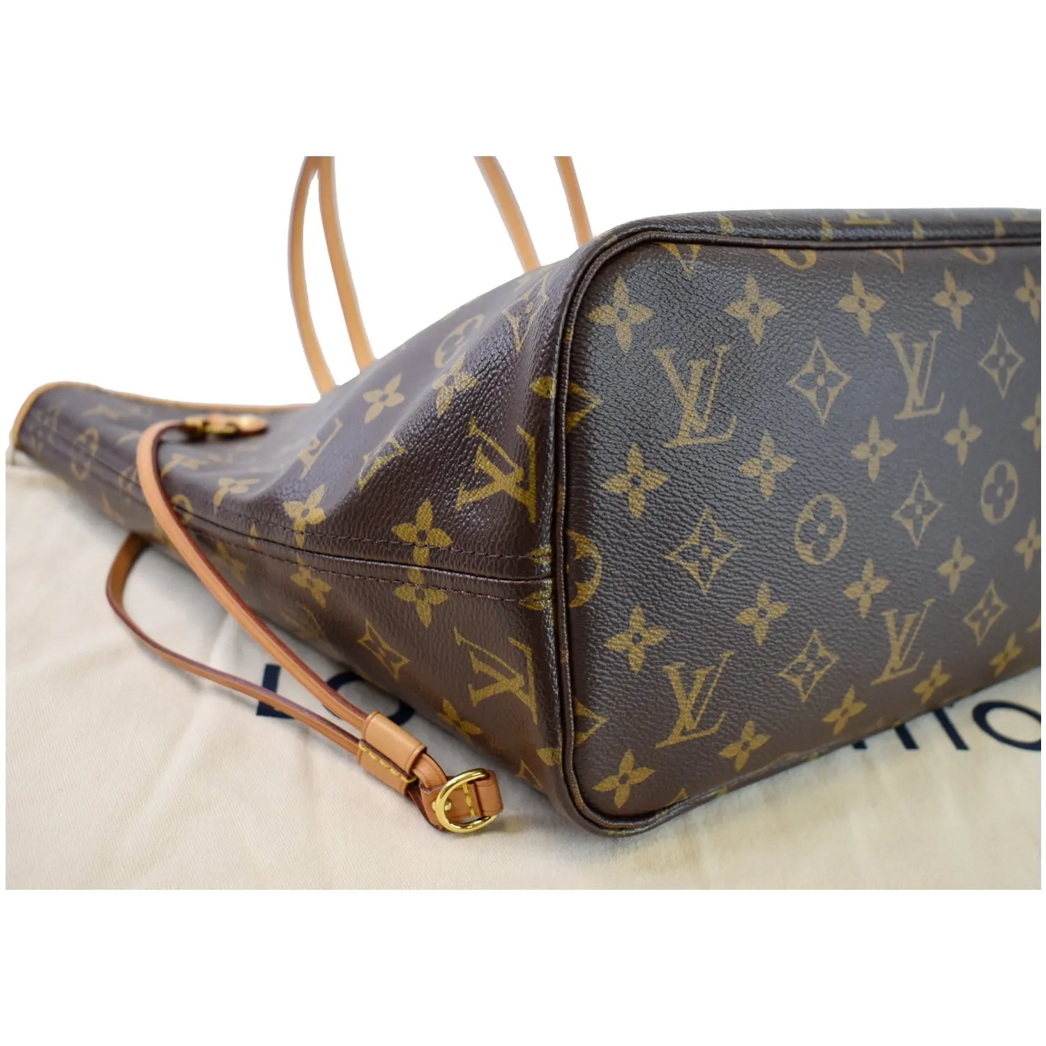 LOUIS VUITTON Neverfull MM V Grenade Monogram Canvas Shoulder Bag Brown