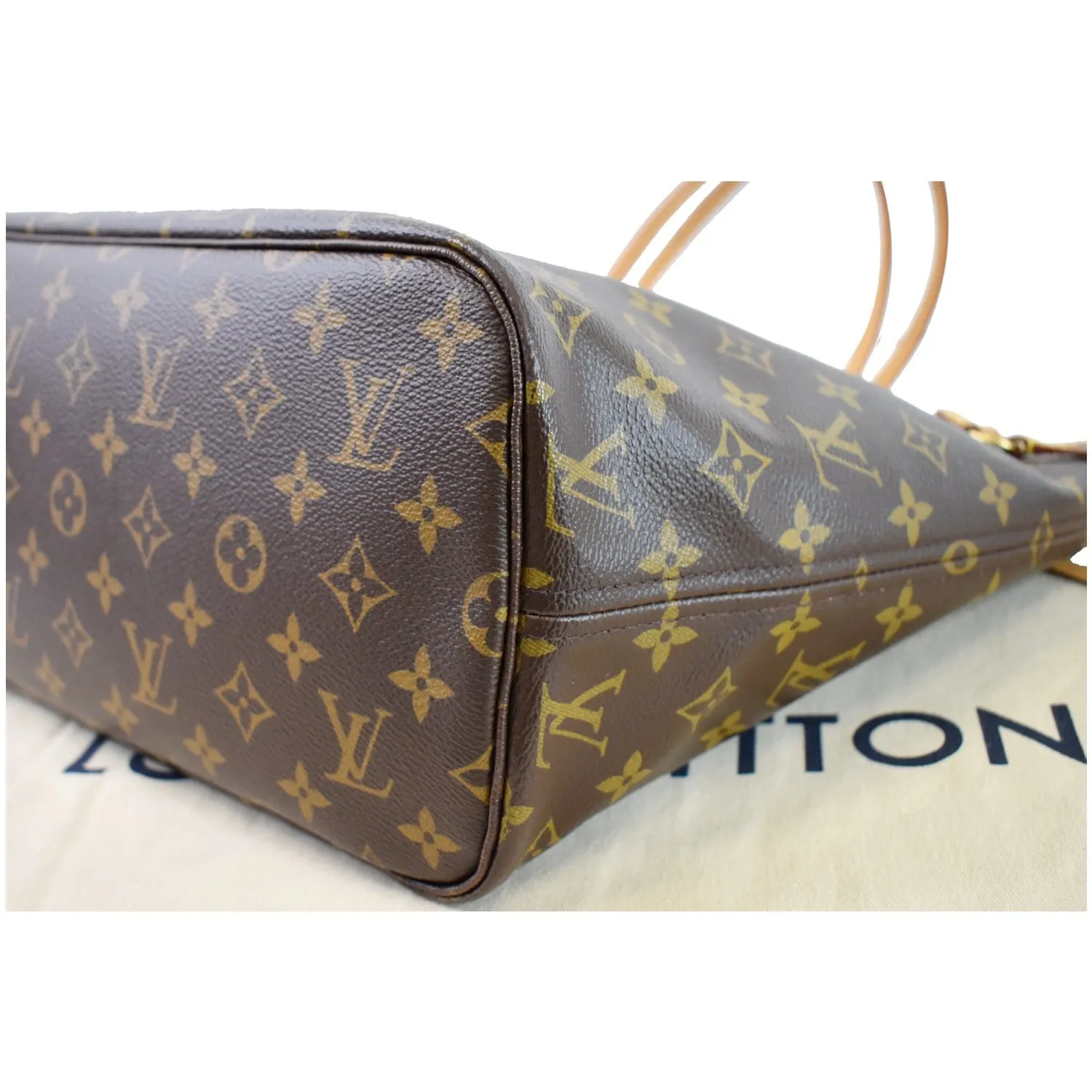 LOUIS VUITTON Neverfull MM V Grenade Monogram Canvas Shoulder Bag Brown