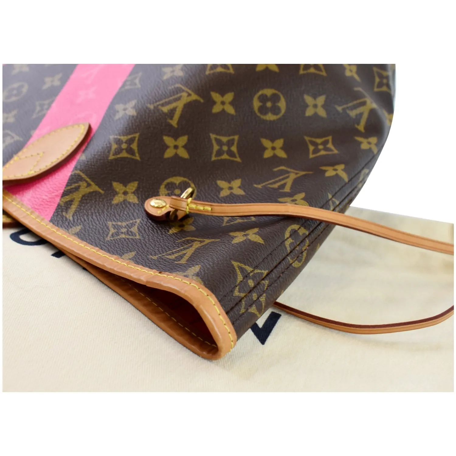 LOUIS VUITTON Neverfull MM V Grenade Monogram Canvas Shoulder Bag Brown