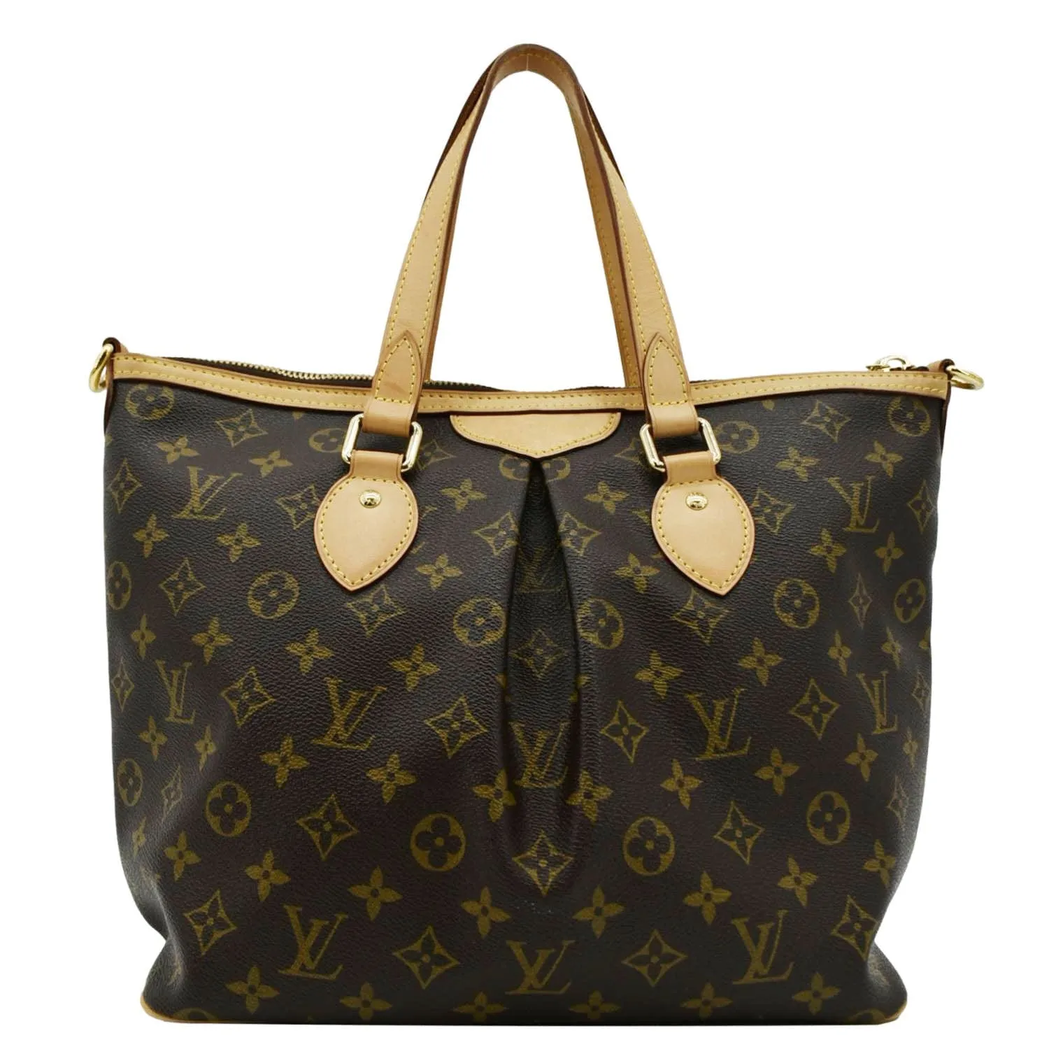 LOUIS VUITTON Palermo PM Monogram Canvas Shoulder Bag Brown