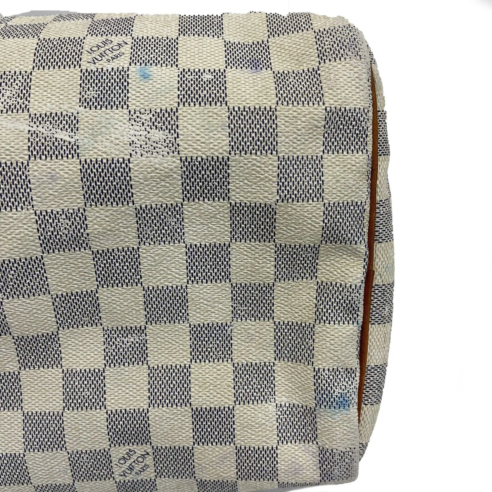 Louis Vuitton - Speedy 35 in Damier Azur Canvas - White / Navy Top Handle Bag