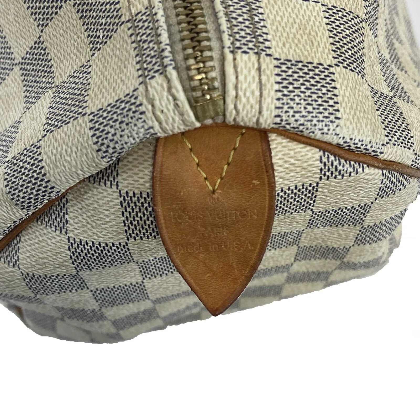 Louis Vuitton - Speedy 35 in Damier Azur Canvas - White / Navy Top Handle Bag