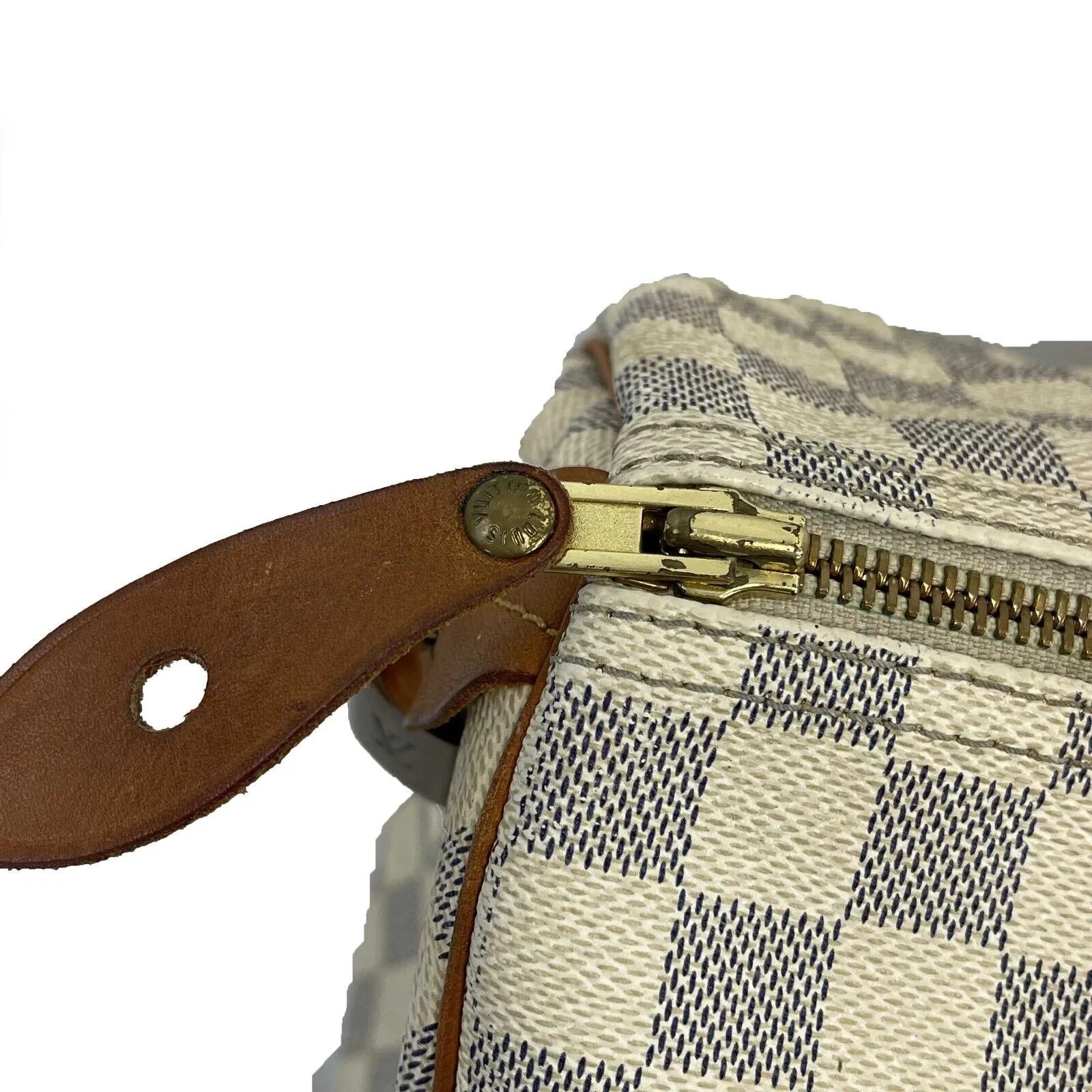 Louis Vuitton - Speedy 35 in Damier Azur Canvas - White / Navy Top Handle Bag