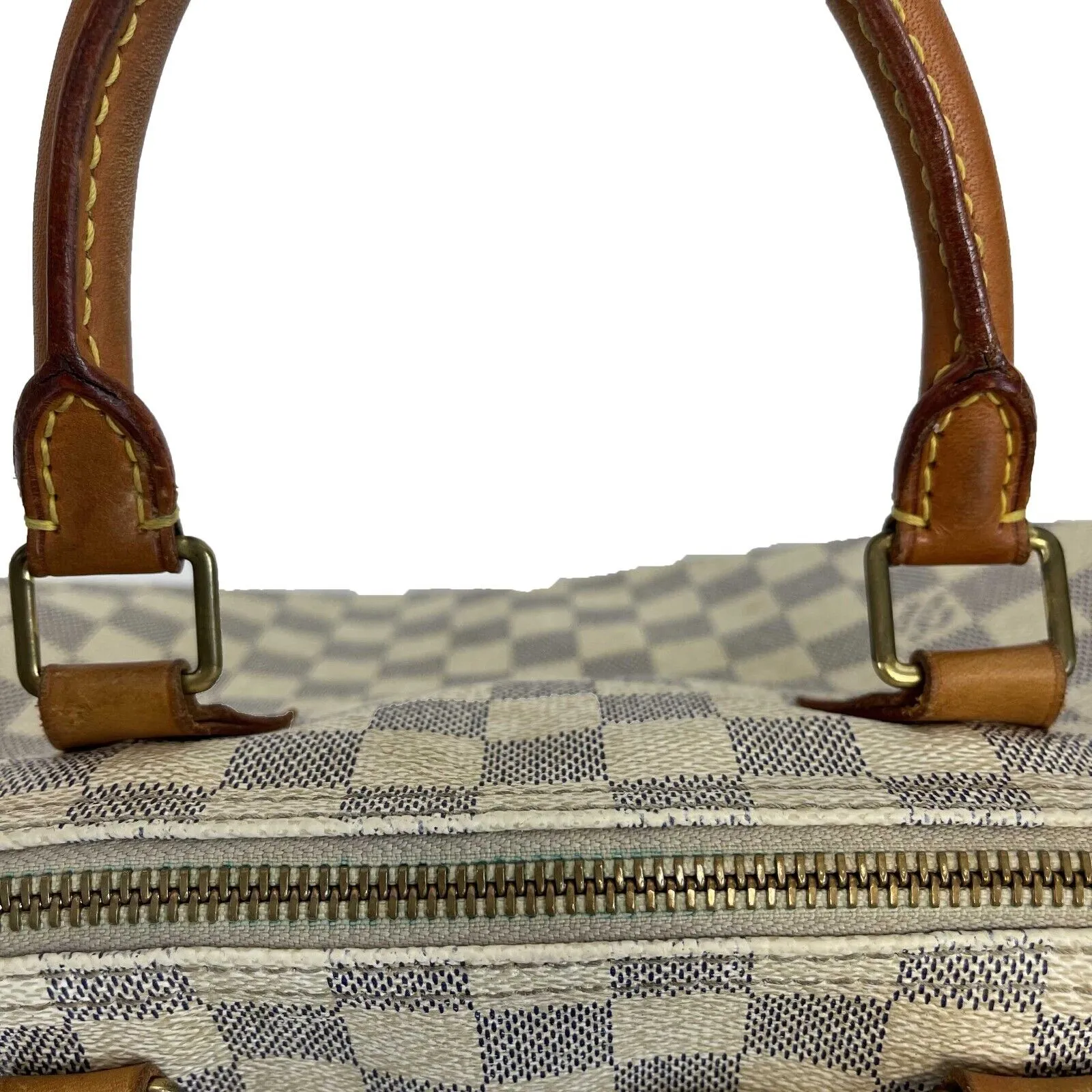 Louis Vuitton - Speedy 35 in Damier Azur Canvas - White / Navy Top Handle Bag