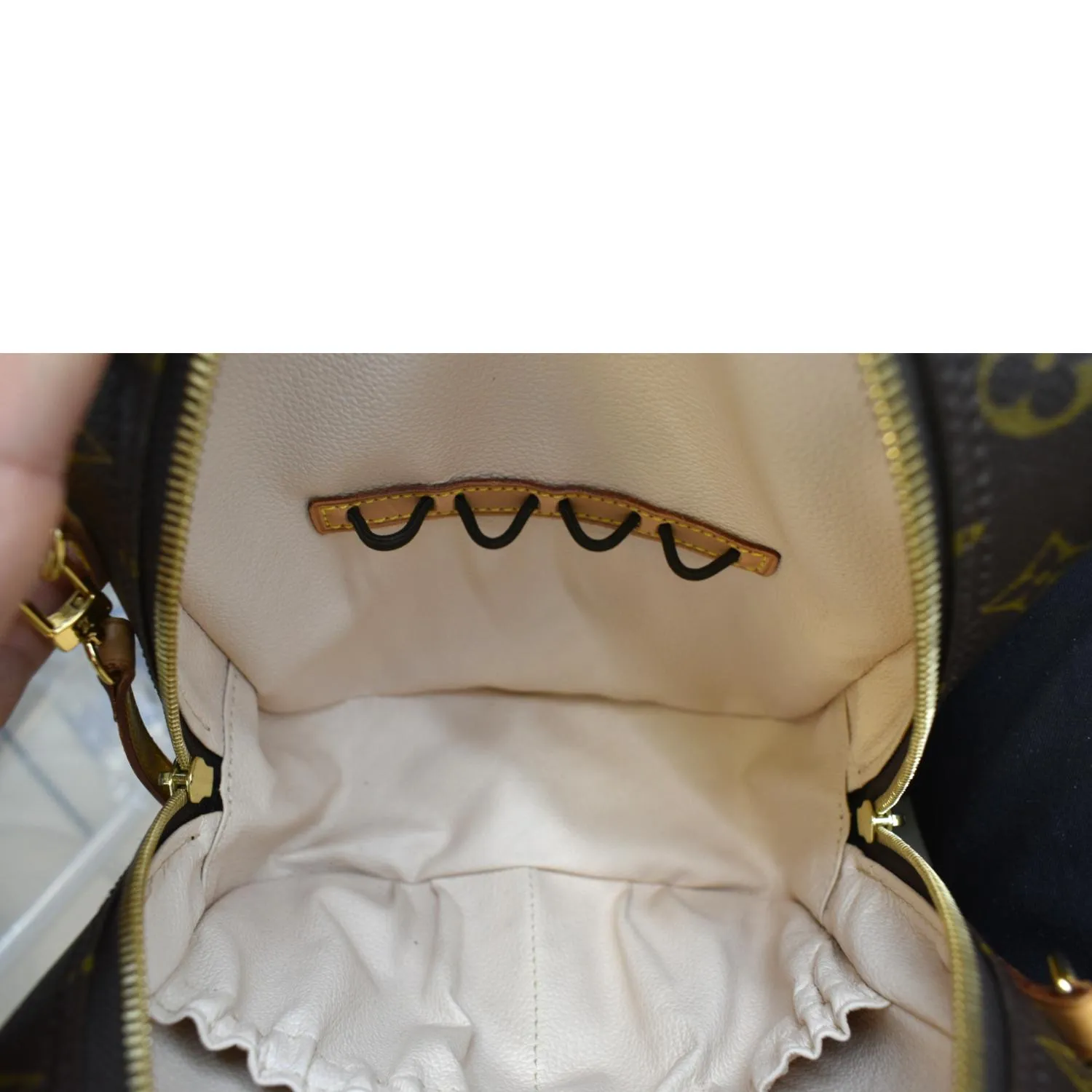 LOUIS VUITTON Spontini Monogram Canvas Shoulder Bag Brown