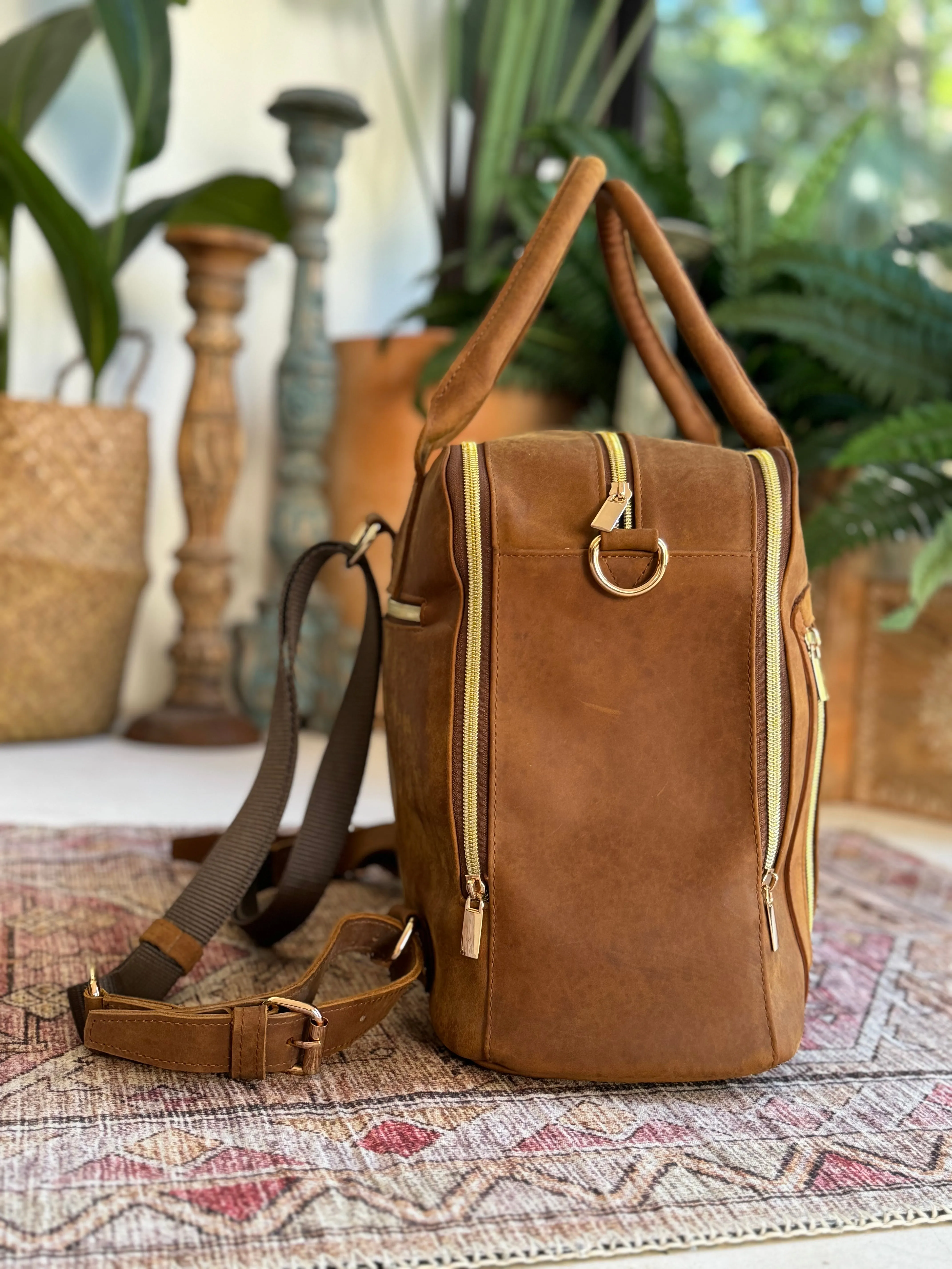 Luna Bag - Vintage Brown with Backpack Straps