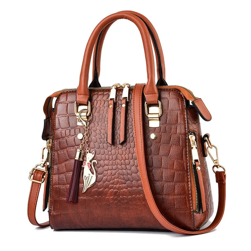 Luxury Alligator Leather Tasseled Shoulder Messenger Bags