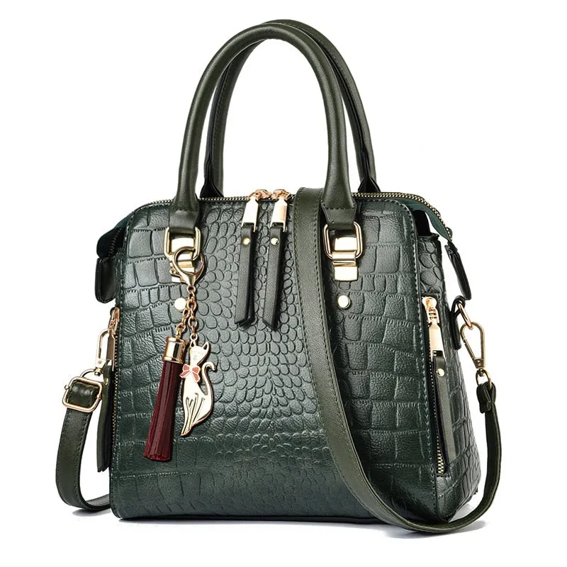 Luxury Alligator Leather Tasseled Shoulder Messenger Bags