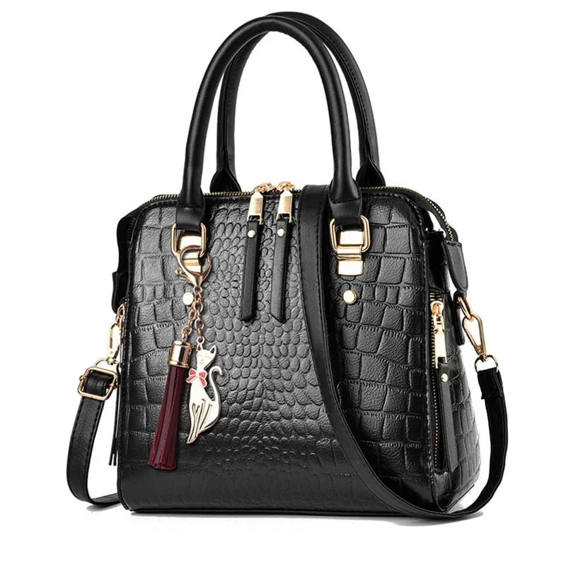 Luxury Alligator Leather Tasseled Shoulder Messenger Bags