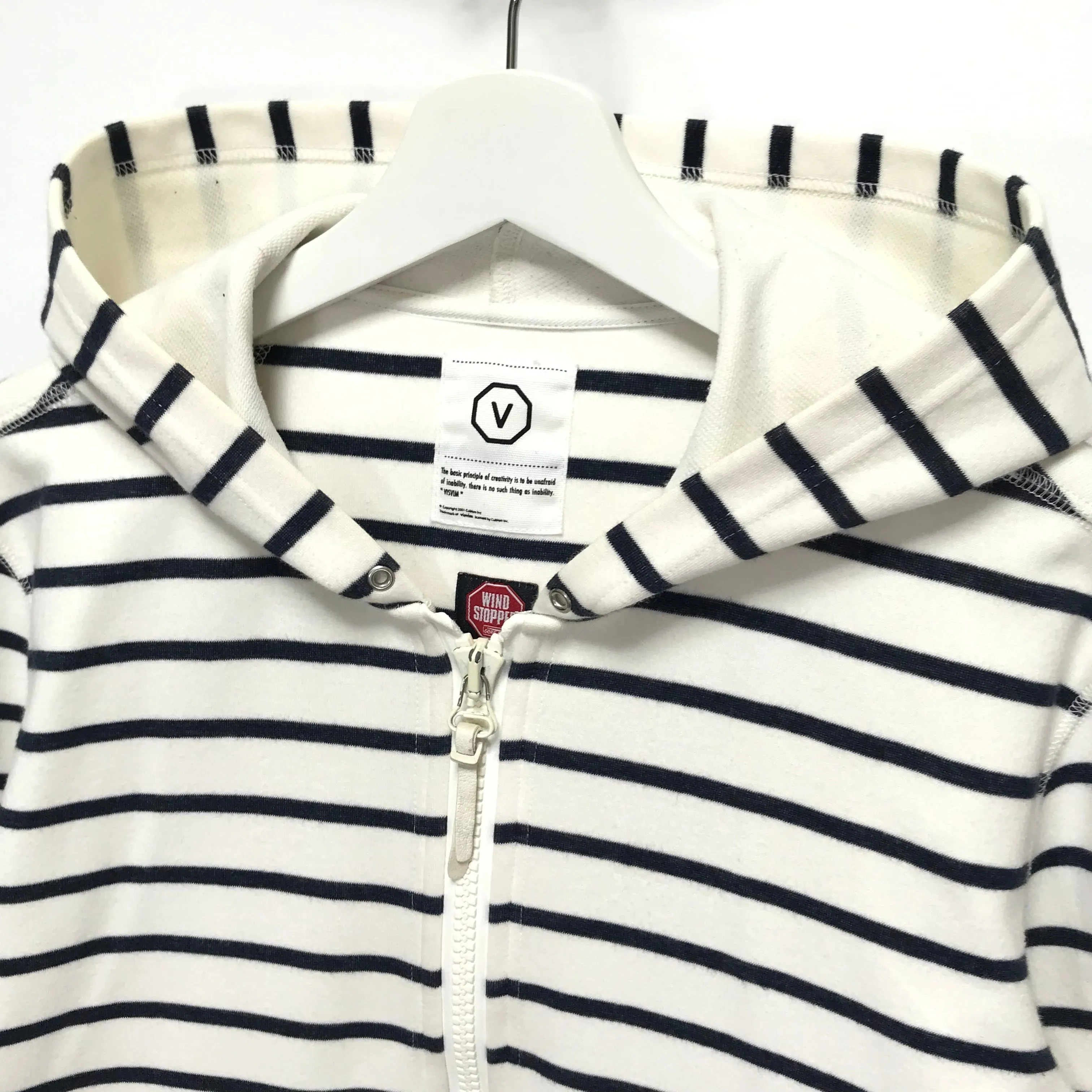 [M] Visvim Gore Windstopper Striped Hoodie