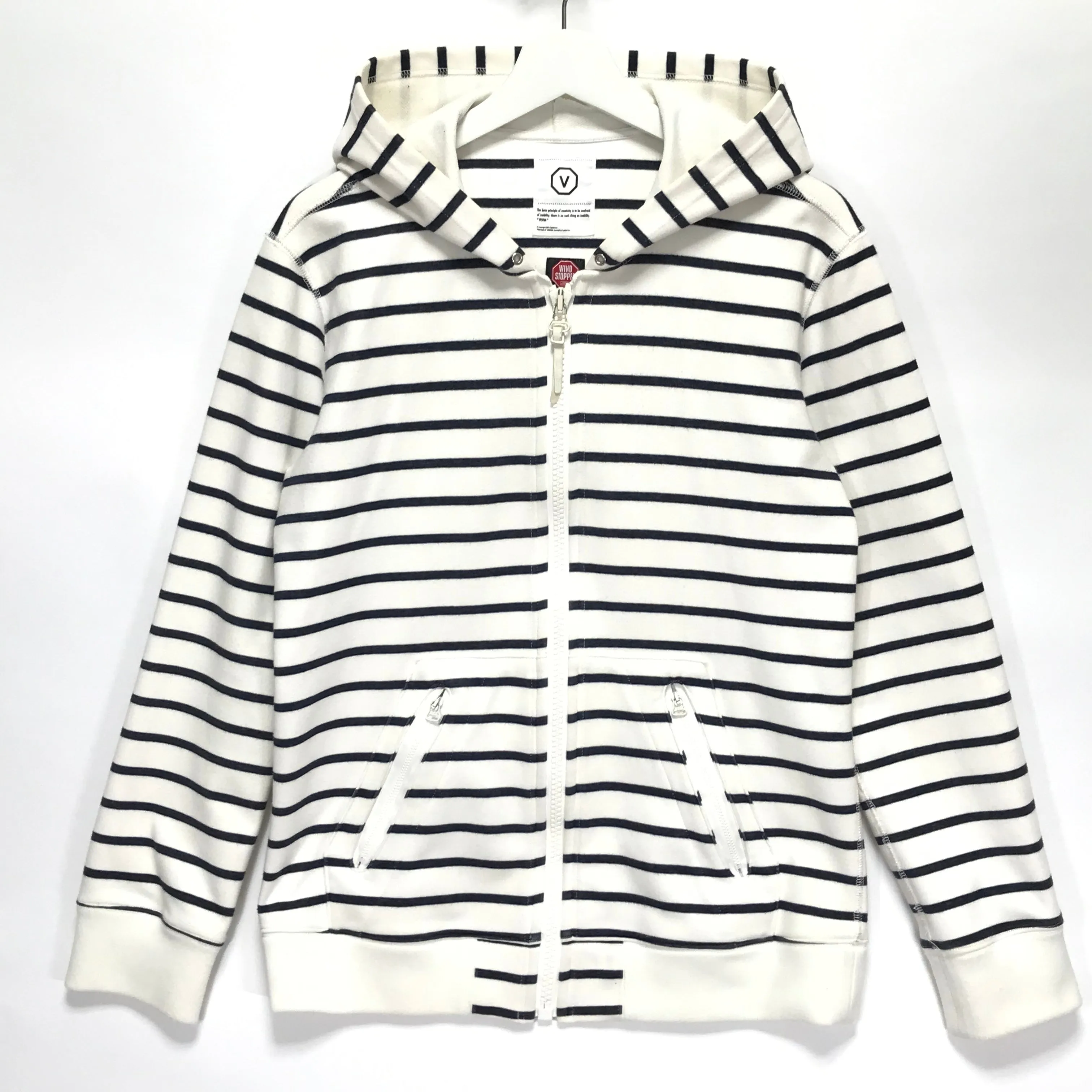 [M] Visvim Gore Windstopper Striped Hoodie